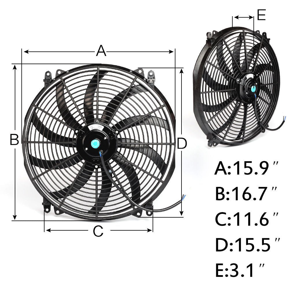 62mm Aluminum Radiator Compatible For FORD MUSTANG/SHELBY V8 L6 MT/AT 64-66 +1 * 16" Fan
