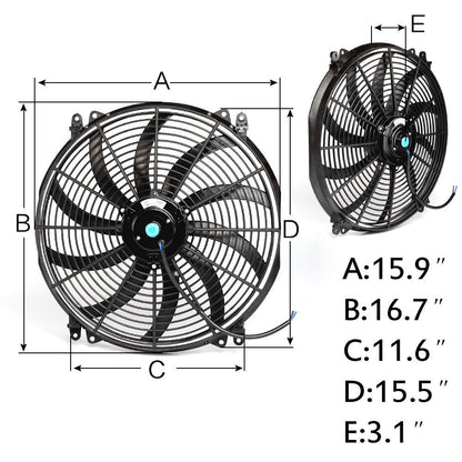 62mm Aluminum Radiator Compatible For FORD MUSTANG/SHELBY V8 L6 MT/AT 64-66 +1 * 16" Fan