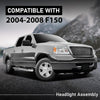 G-PLUS Headlights Assembly, Compatible with 2005 2006 2007 Ford F250 F350 Super Duty Bumper Headlamps, Clear Lens Chrome Housing Amber Reflector