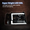 G-PLUS LED DRL Headlights, Fit 1992-1996 Ford Bronco F150 F250 F350,Fits Models with Halogen Headlights Only,Bumper Headlamps, Clear Lens Black Housing Clear Reflector,faros delanteros