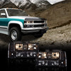 G-PLUS Headlights Assembly, Fit GMC C1500 K1500 Yukon 1994-1999 Bumper Headlamps, Smoky Lens Black Housing Amber Reflector