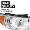 G-PLUS Headlights Assembly Left & Right Side Halogen Compatible with Sonata 2011-2014 Clear Lens Chrome Housing Amber Reflctor Bumper Headlamps,faros delanteros