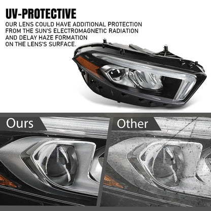 G-PLUS LED Headlight Right Side Compatible with Benz W177 A Class A220 A250 2019 2020 2021 2022 LED Headlight Without modules, ballasts and other extra accessories A1779066001, A1779061603 Black