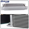 30 Row AN10-10AN Universal Aluminum Engine Transmission Oil Cooler Kit + Oil Filter Relocation Kit Silver