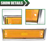 G-PLUS Front Side Marker Lights Assembly Compatible With 1981-1991 Chevy Blazer/GMC Jimmy C/K R Pickup,915557,915558 Side Chrome Bezel Marker Lamps Pair (Orange Lens)