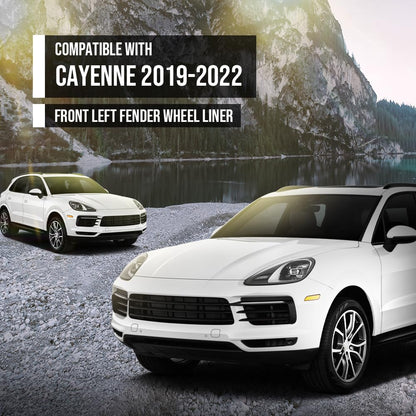 G-PLUS Fender Wheel Liner Cover Splash Front Left Compatible with Porsche Cayenne 2019 2020 2021 2022 9Y0810971, 9Y0810971H Black
