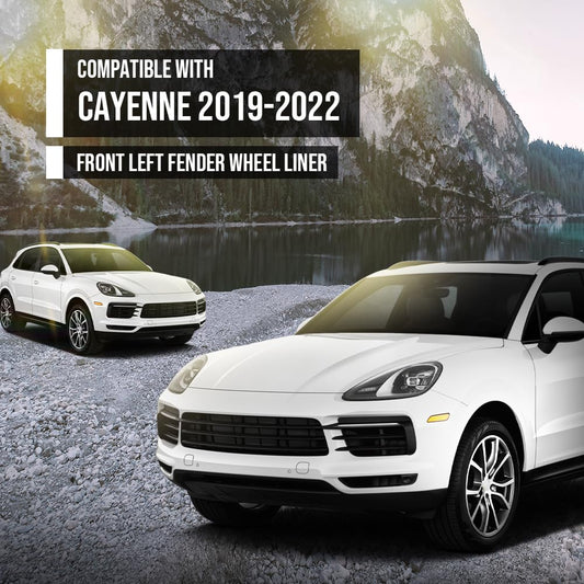 G-PLUS Fender Wheel Liner Cover Splash Front Left Compatible with Porsche Cayenne 2019 2020 2021 2022 9Y0810971, 9Y0810971H Black