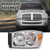 G-PLUS Headlights w/Bulbs Left Driver Side Compatible with Dodge Ram 1500 2006-2008/HEADLIGHTS | Fit Dodge Ram 2500 3500 2006-2009,Clear Lens Chrome Housing Amber Reflector Bumper Headlamps,faros Assembly