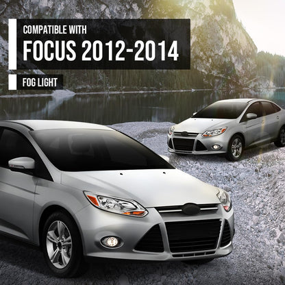 G-PLUS Fog Lights Compatible with Ford Focus 2012 2013 2014 Fit S SE SEL Titanium models LH & RH Fog Lamps with Chrome Fog Cover 4F9Z15200AA CP9Z17E810C CP9Z17E811C BM51-19953-AD BM51-19952-AD