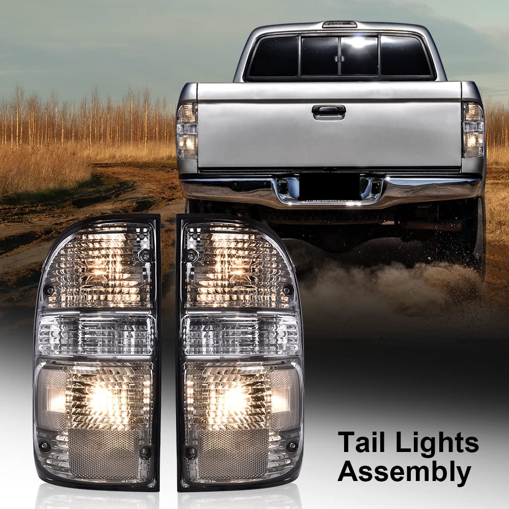 G-PLUS Rear Tail Light Brake Lamps With bulb Wiring Pair Compatible with Toyota Tacoma 2001-2004 81560-04060, 81550-04060 Rear Brake Lamps Assembly Luces Traseras