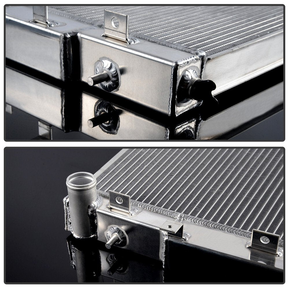 Aluminum Racing Cooling Radiator Stop Leak Compatible for Subaru Impreza GDA/GDB WRX STI Vers 7~9 2002 2003 2004 2005 2006 2007 Silver
