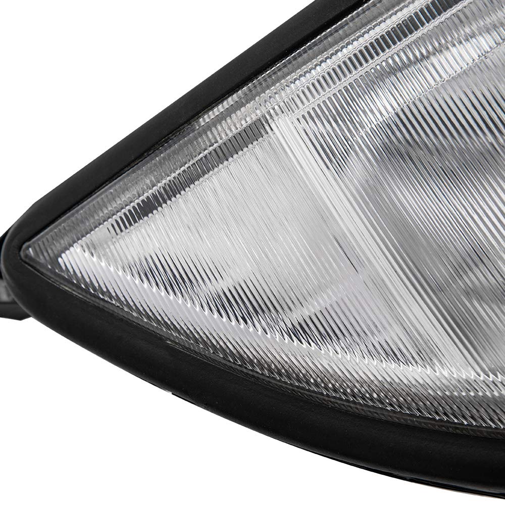 G-PLUS Headlights Assembly, Compatible with 1996-2004 Freghtliner Columbia Right Bumper Headlamps, Clear Lens Chrome Housing Amber Reflector,faros delanteros