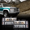 G-PLUS LED DRL headlights, Compatible with 1994 1995 1996 1997 1998 1999 2000 GMC C10 C/K C1500 bumper Headlamp, Smoky lens Chrome Housing Amber Reflector