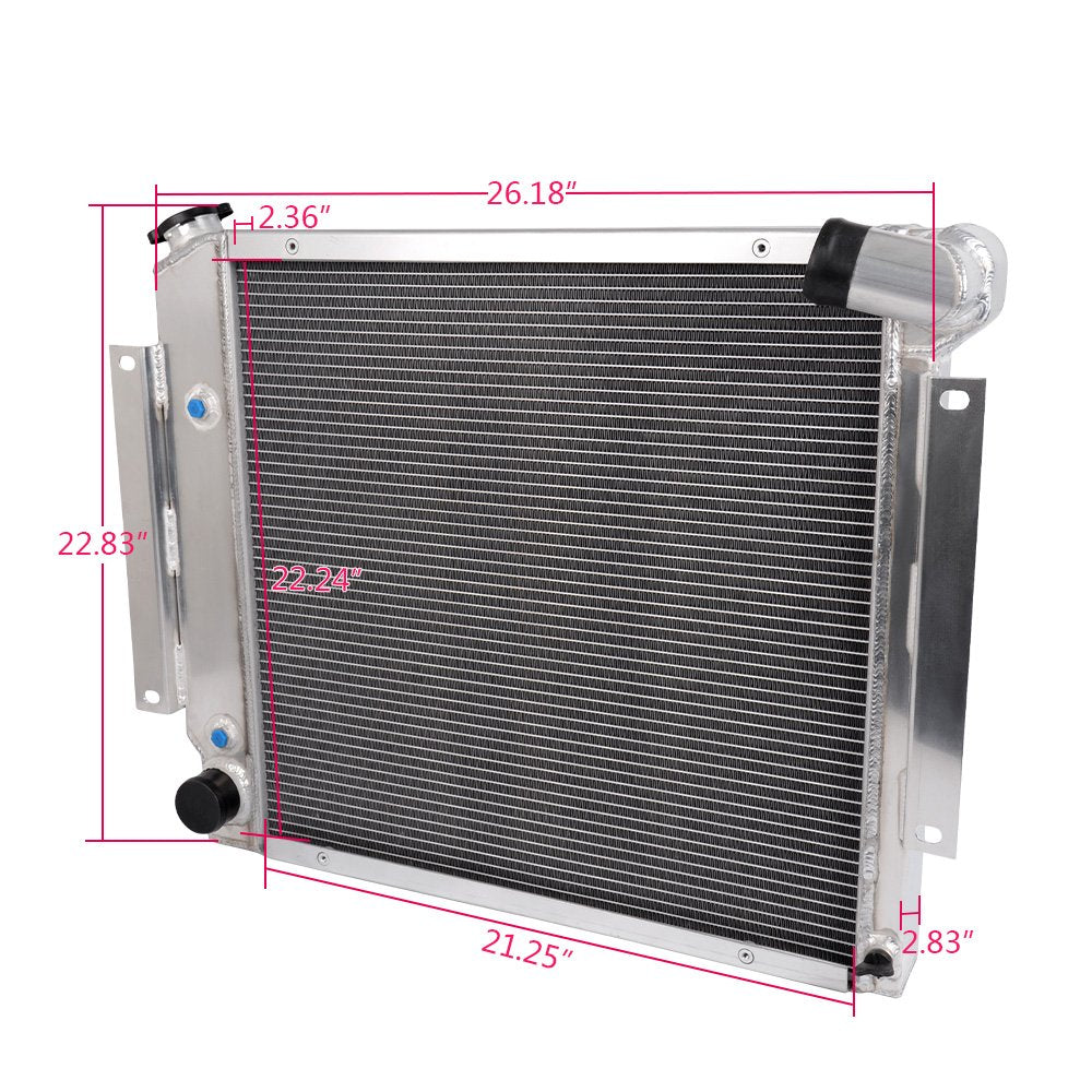 2 Row Aluminum Racing Cooling Performance Radiator Replacement For International Harvester Scout II Truck/Pickup V8 1970-1981