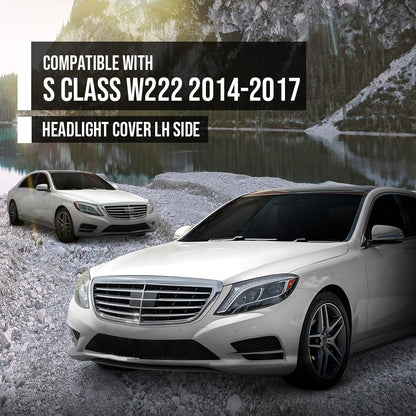 G-PLUS Headlight Lens Cover Compatible with Benz W222 S-Class 2014 2015 2016 2017 Left Side Front Headlamp Lens Cover Clear