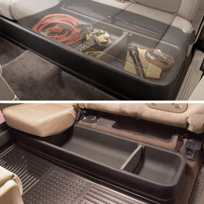 G-PLUS Under Seat Storage Box Compatible with 2009-2014 Ford F150 SuperCrew w/Subwoofer Auto Rear Underseat Storage Box