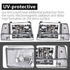G-PLUS LED DRL Headlights, Compatible with 1992-1996 Ford Bronco F150 F250 F350(Fits Models with Halogen Headlights Only) Bumper Headlamp, Smoky lens Black Housing Clear Reflector