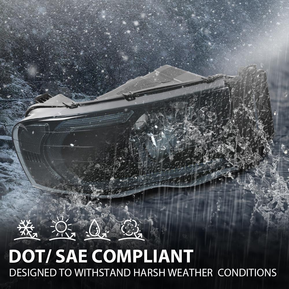 G-PLUS LED Headlights Headlamps Compatible with Dodge Ram 1500 2002-2005,Compatible with Dodge Ram 2500 3500 2003-2005 Smoke Lens Black Housing Clear Reflector,faros delanteros Assembly