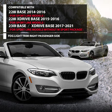 G-PLUS Fog Light Cover Trim for BMW 230i xDrive 2017-2021 Right Side Front View