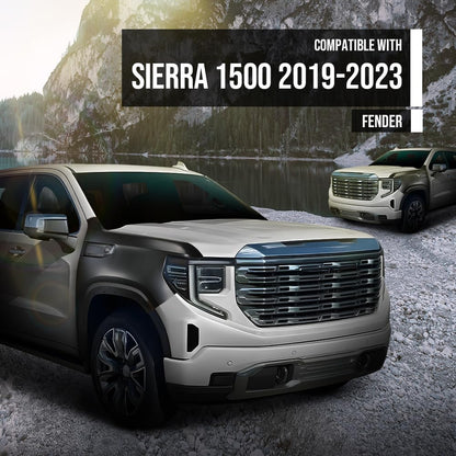 G-PLUS Front Right Fender Compatible with GMC Sierra 1500 2019 2020 2021 2022 2023 84496745, GM1241413 Black