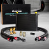 30 ROW AN10 Universal Engine Aluminum Transmission Oil Cooler Kit With Thermostat 80 Deg Adapter Black