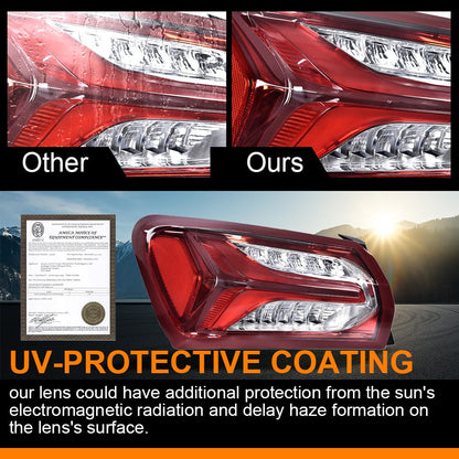G-PLUS LED Tail Light Lamp Compatible with Chevy Malibu 2019 2020 2021 2022 Driver Rear Lamps Red Clear lens Chrome Houning 84595944 GM2800262 GM2801262 Luces Traseras Faros TraserosAssembly