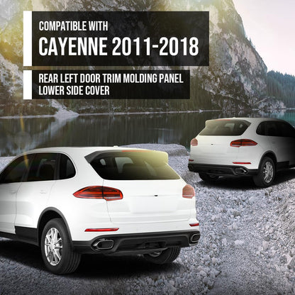 G-PLUS Rear Left Lower Door Molding Trim Compatible with Porsche Cayenne 2011-2018 Without Off-Road Package 95855978920G2X, 958-559-789-20-G2X Black