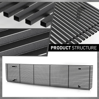 G-PLUS Front Bumper Billet Grille Stainless Compatible with Chevy Blazer Suburban C/K Pickup 1973-1980, Fit GMC C/K Pickup Suburban 1973-1980 Black Grill