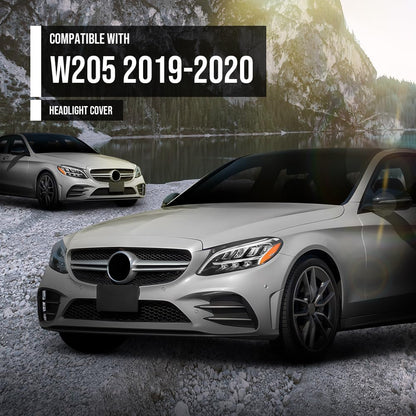 G-PLUS Headlight Lens Cover Compatible with Benz C-Class W205 C43 AMG 2019 2020 Left Side Front Headlamp Lens Cover Clear
