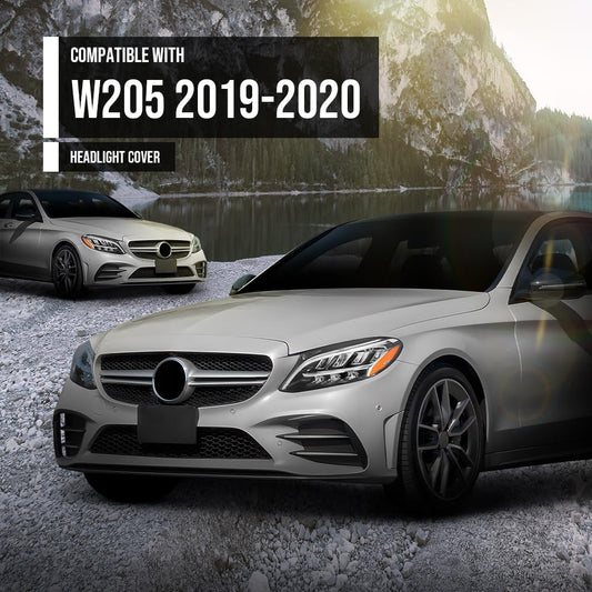 G-PLUS Headlight Lens Cover Compatible with Benz C-Class W205 C43 AMG 2019 2020 Left Side Front Headlamp Lens Cover Clear