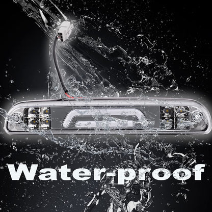 G-PLUS Rear LED Third Brake Light Compatible With 1999-2016 Ford F250 F350 F450 F550 SD Super Duty,3RD Cargo Led Tail Lamps Clear lens Chrome Housing Tercera Luz De Freno