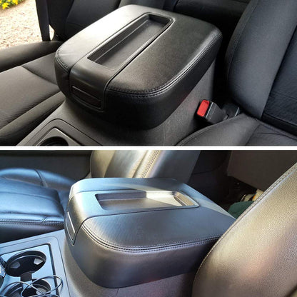 G-PLUS Front Center Console Armrest Lid Compatible with 2007-2014 Chevy GMC Silverado Sierra, Center Console Lid Assembly 15941534 19328718 15217111 (Black)