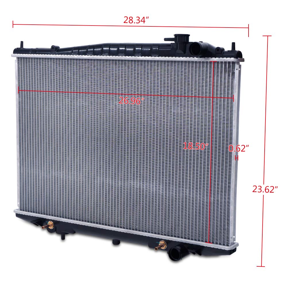 Compatible For Nissan Frontier 1998-2004 / Compatible For Nissan Xterra 2.4L L4 / 3.3L V6 Aluminum Cooling Radiator Replacement