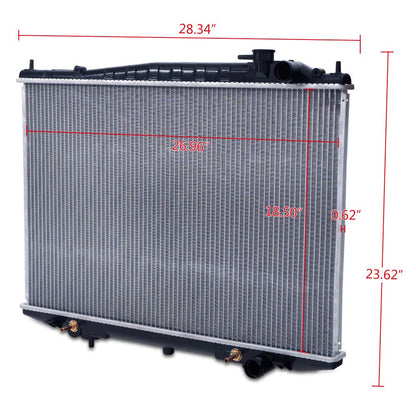 Compatible For Nissan Frontier 1998-2004 / Compatible For Nissan Xterra 2.4L L4 / 3.3L V6 Aluminum Cooling Radiator Replacement