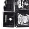 G-PLUS Headlights Assembly w/Bulb Fit GMC C10 truck 1994 1995 1996 1997 1998/Fit GMC Sierra Suburban Yukon 1994-1998 Clear Lens Black Housing Clear Reflector 5977460 Bumper Headlamps,faros delanteros