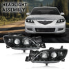 G-PLUS Projector Headlights Headlamps Fit Mazda 3 4-Door Sedan 2004-2009 NOT Fit Hatchback Models, Not Fit Factory HID Models Clear Lens Black Housing Clear Reflector,faros delanteros