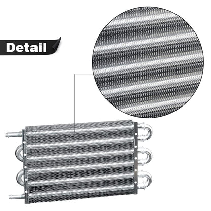G-PLUS 6 Row AN6 Aluminum Engine Transmission Racing Oil Cooler with Mounting Kit Silver, Compatible with Universal Car Truck Trans Full