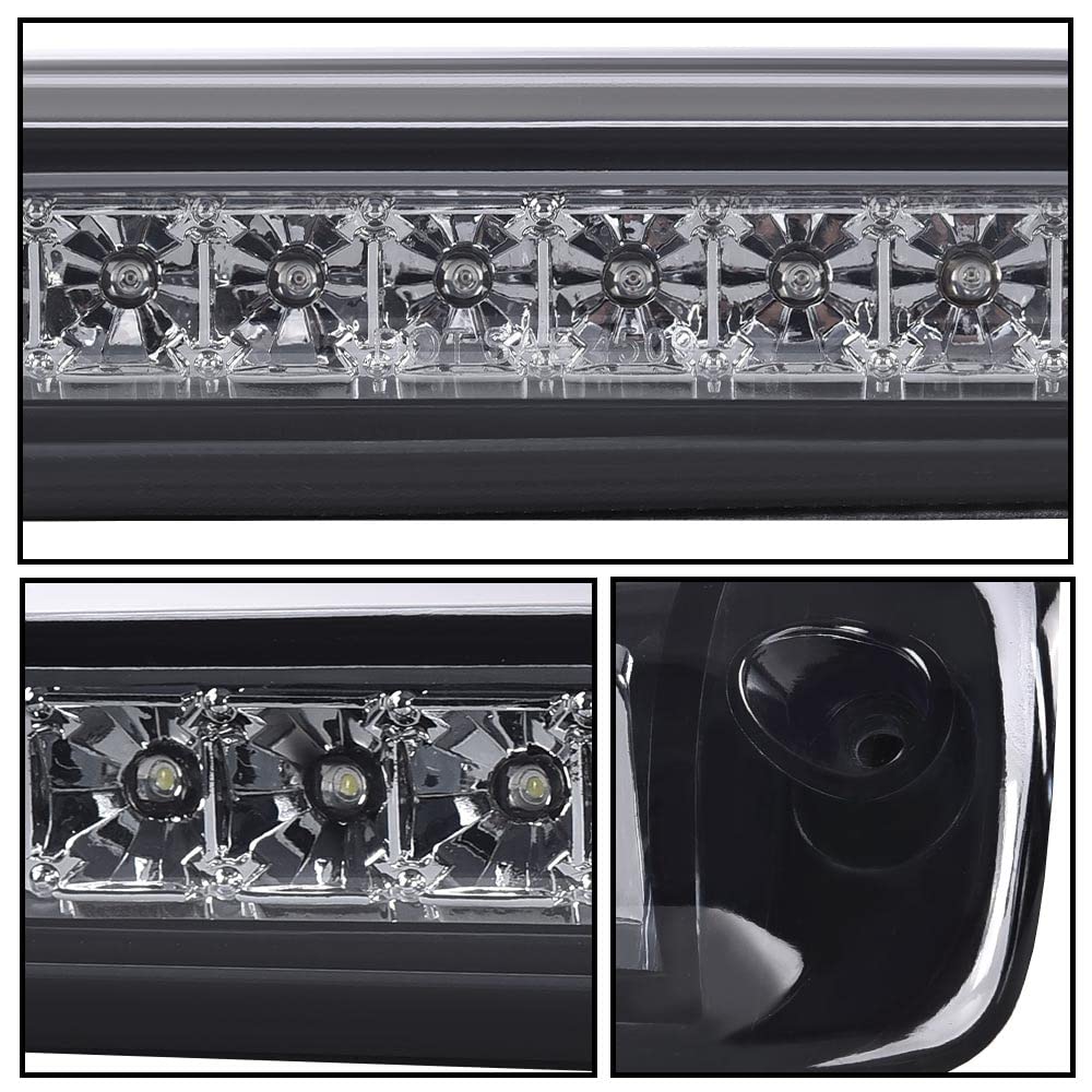 G-PLUS LED 3rd Brake Light Compatible with Chevy Silverado & GMC Sierra 1999-2006/Fit 2007 Silverado & Sierra Classic Brake Lamp Tail Light Assembly Smoky Lens Chrome Housing