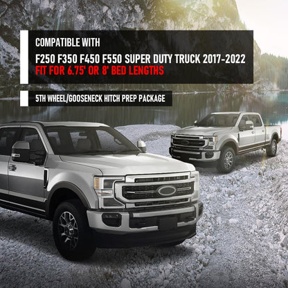 G-PLUS Gooseneck Hitch Prep Package Compatible with Ford F250 F350 F450 F550 Super Duty Truck 2017-2022 Fit 6.75' or 8' Bed Lengths LC3Z-5F057-A Black