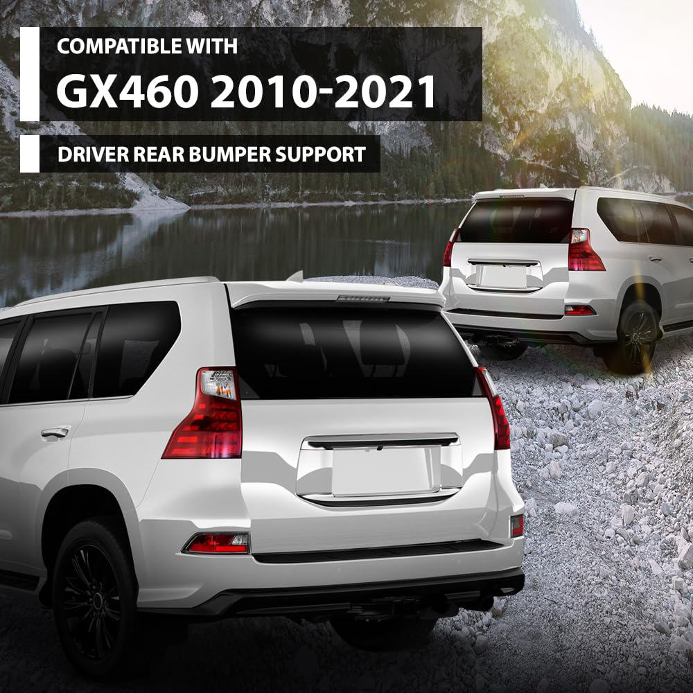 G-PLUS Bumper Support Driver Rear Compatible with LX GX460 2010-2021 5215660100, LX1142120, 52156 60100, 52156-60100 Black
