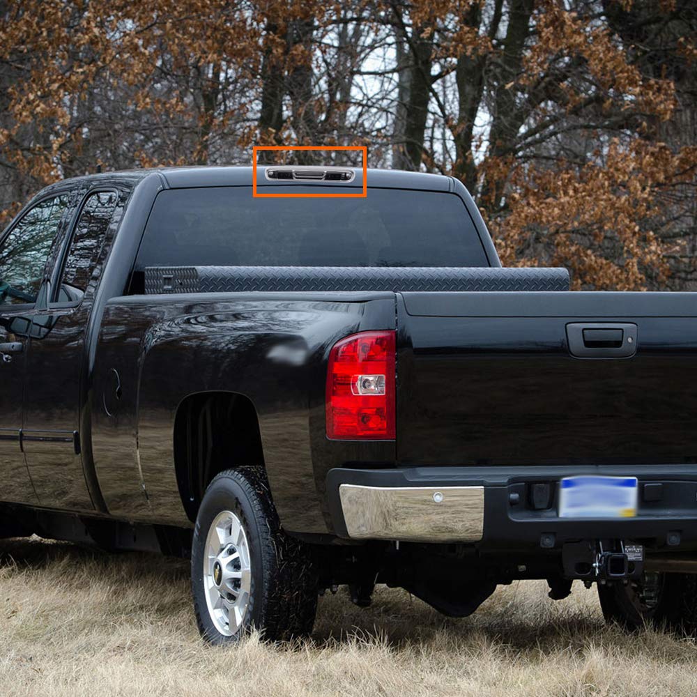 G-PLUS White Cover Black Bottom 3D LED Bar For 07-13 Compatible for Silverado/Sierra 3rd Third Brake Light/Cargo Lamp Lens