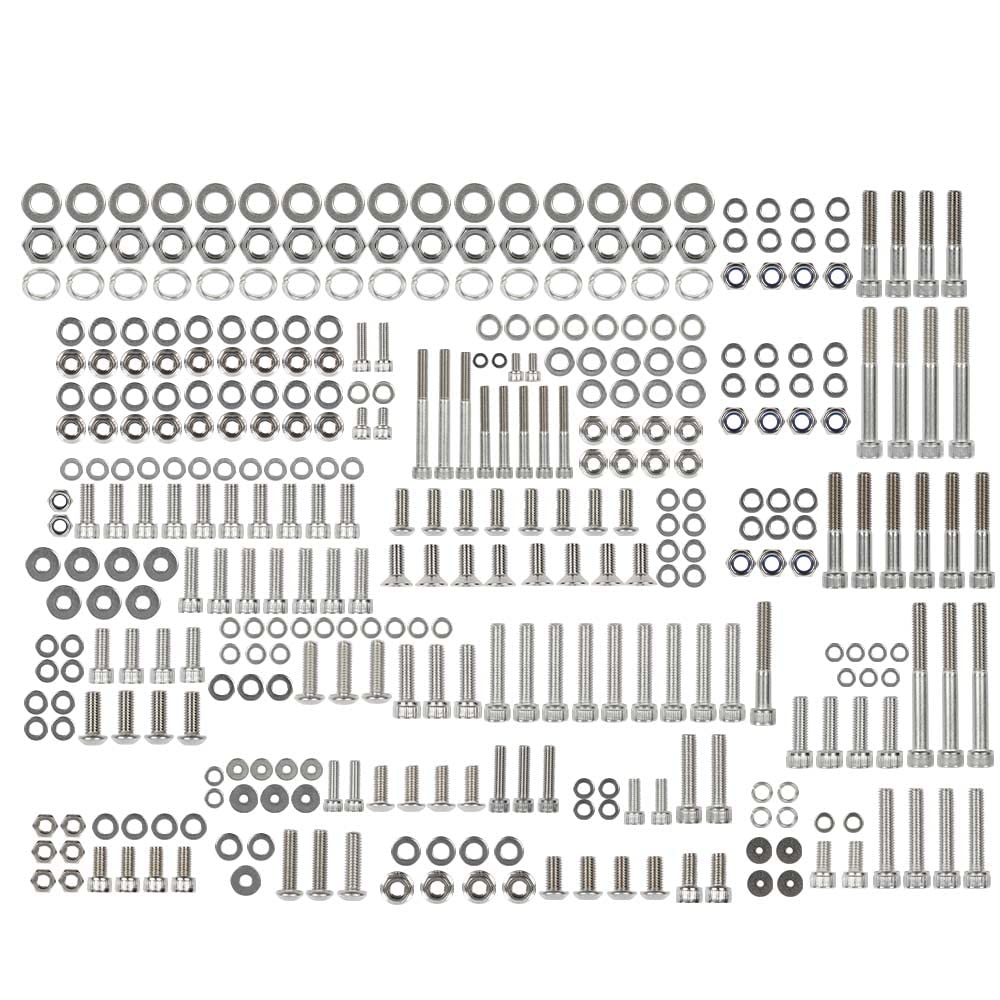 G-PLUS ATV Bolt Screw Kit Set 378 Piece Compatible with Yamaha Banshee 350 YFZ350 1987-2006 Polished Stainless Silver Color Iron