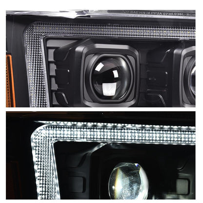 G-PLUS LED Headlights Assembly Fit Chevy Tahoe Avalanche Subarban 1500 2500 2007-2014 DRL Corner Turn Signal Headlamps Set Pair Left & Right Clear Lens Black Housing Amber Reflector,faros delanteros