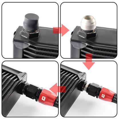 G-PLUS 25 Row Aluminum Engine Transmission Oil Cooler Kit Upgrade Compatible With BMW 3 SERIES 335I E90 E92 N54 Black