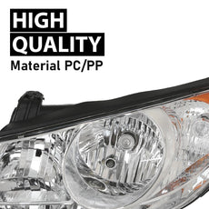 G-PLUS Headlight Assembly for Hyundai Elantra 2007-2010 Clear Lens Chrome Housing Product Image