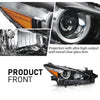 G-PLUS Projector Headlights Assembly Compatible with Mazda 3 2017-2018 4-Door Sedan & Hatchback,Bumper Headlamps,faros delanteros Clear Lens Black Housing Amber Reflector Left & Right