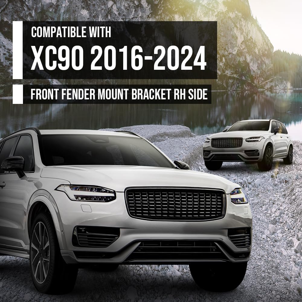 G-PLUS Front Fender Mount Panel Bracket Right Side Compatible with Volvo XC90 2016 2017 2018 2019 2020 2021 2022 2023 2024 31391778 Black