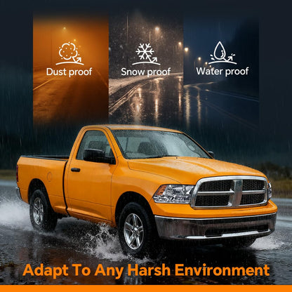 G-PLUS Quad Headlights Fit Dodge Ram 1500-3500 (2009-2012 New Body) - Smoky Lens, Chrome Housing, Amber Reflector Bumper Headlamps,faros delanteros Assembly