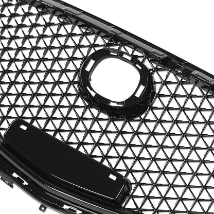 G-PLUS Front Bumper Upper Grille Compatible with Mazda 3 Axela 2017-2018 Honeycomb Mesh Grill ABS Painted Glossy Black