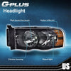 G-PLUS Headlights Assembly Compatible with Dodge Ram 1500 2500 3500 2002-2005 Bumper Headlamp, Clear lens Black Housing Amber Reflector